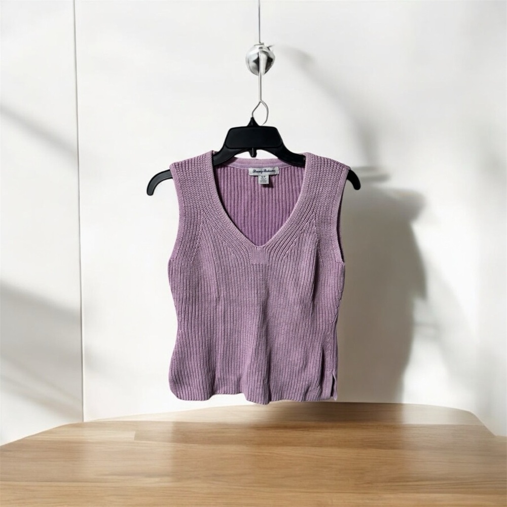 Tommy Bahama Purple Pima‎ Cotton Blend Sleeveless Knit Sweater Vest Size S
